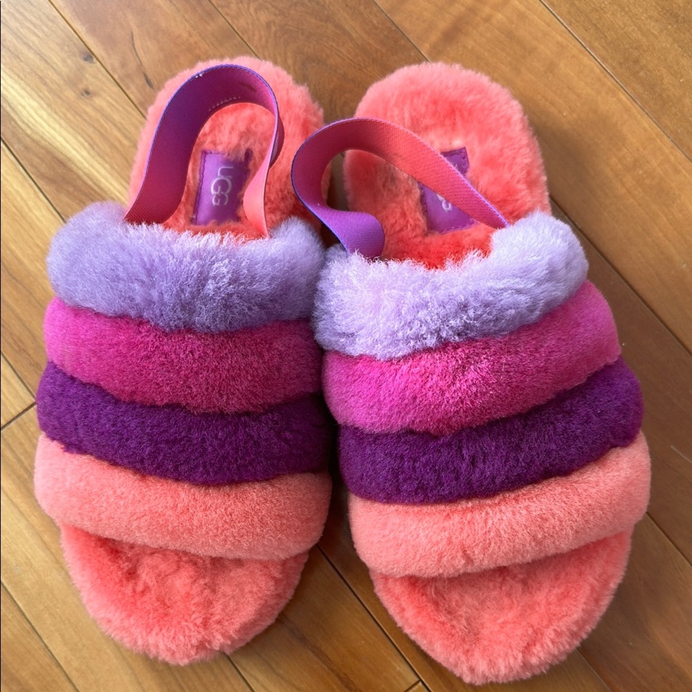 UGG Colorful Fluffy Slippers